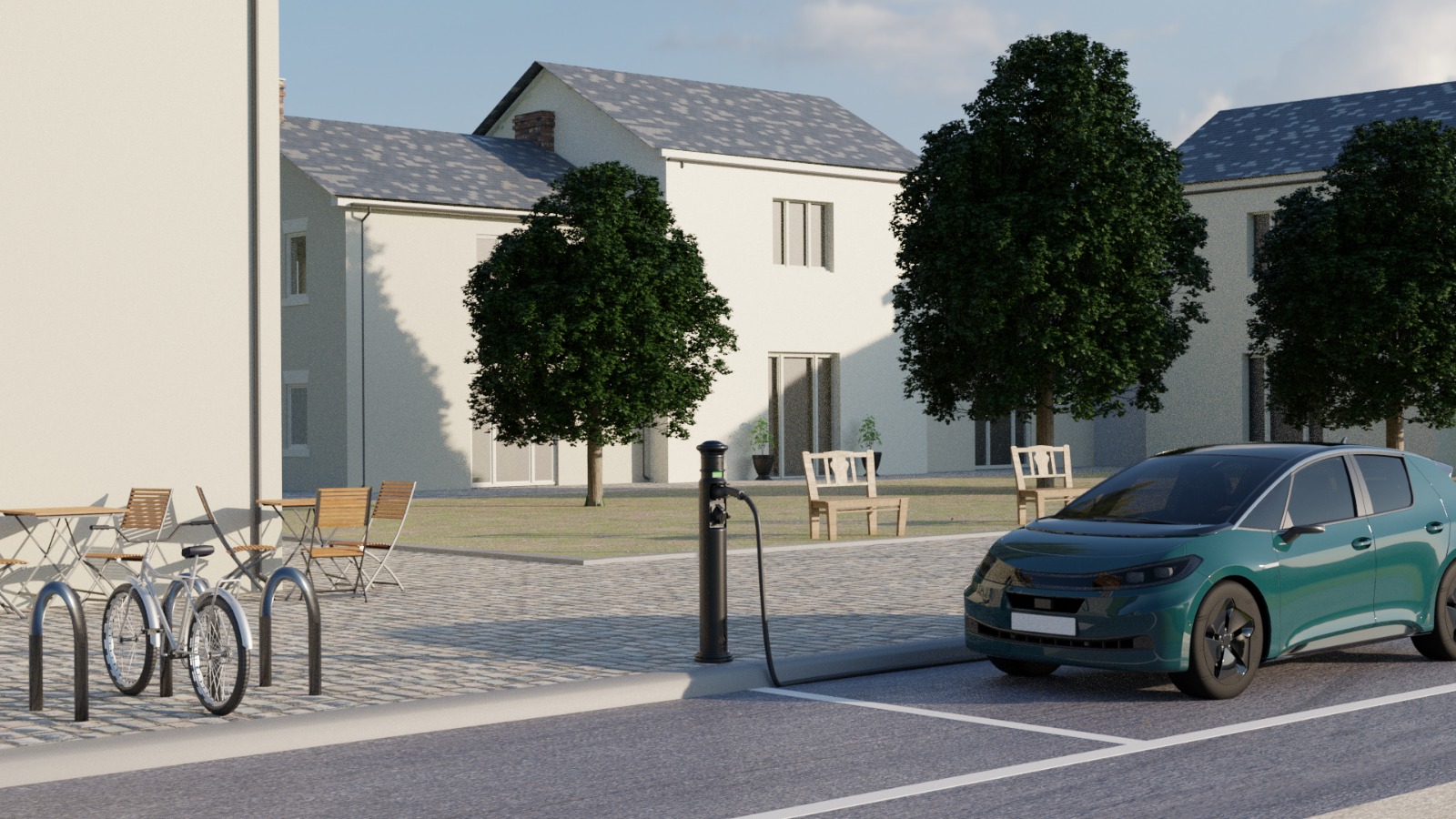 electric car charging bollards